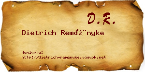 Dietrich Reményke névjegykártya